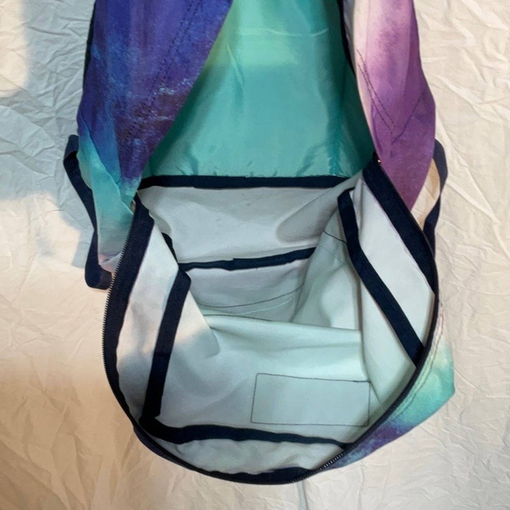 Jansport Teal and Purple Tye Dye Backpack - Picture 4 of 5